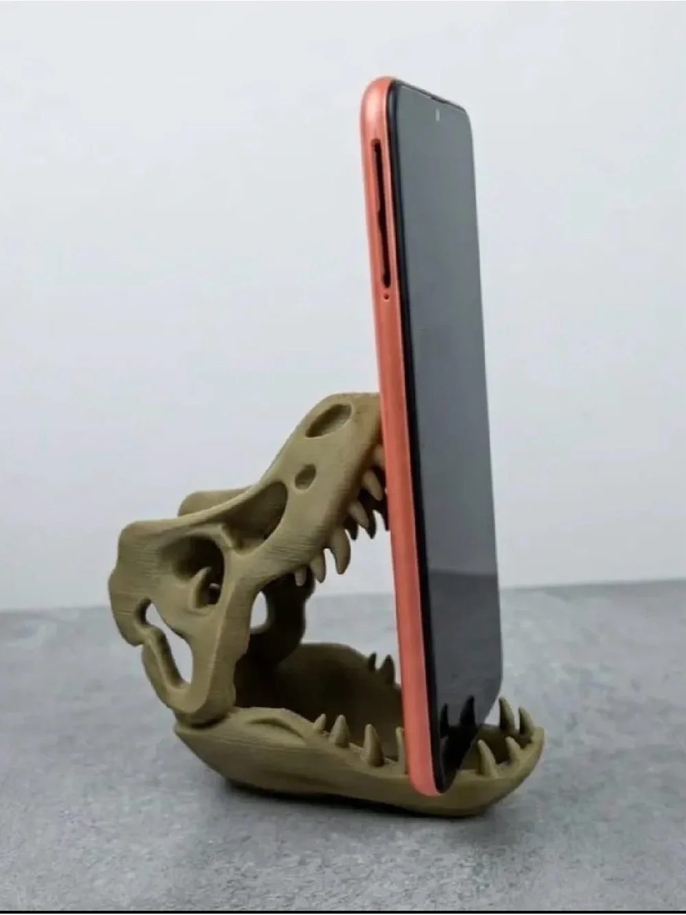 3D Printed T-Rex Skull Phone Stand Desk Holder
